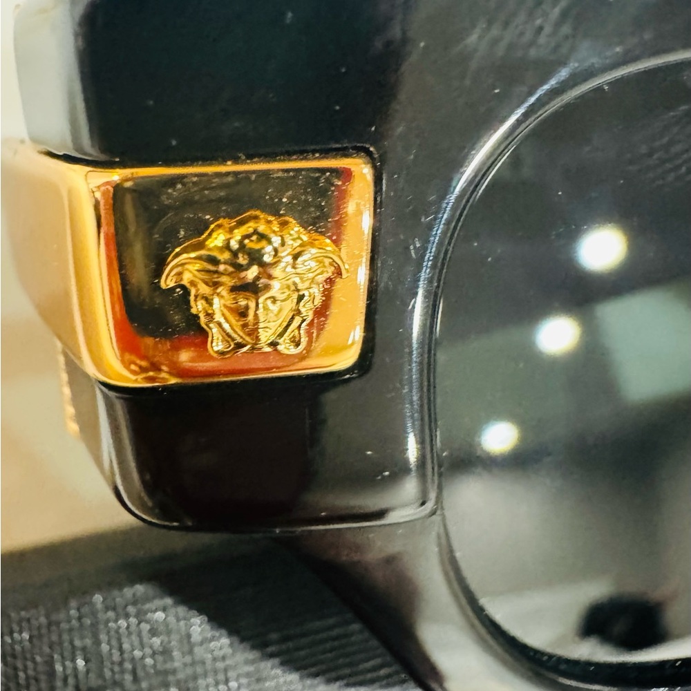 Versace Black Rectangular Sunglasses NWT - image 4